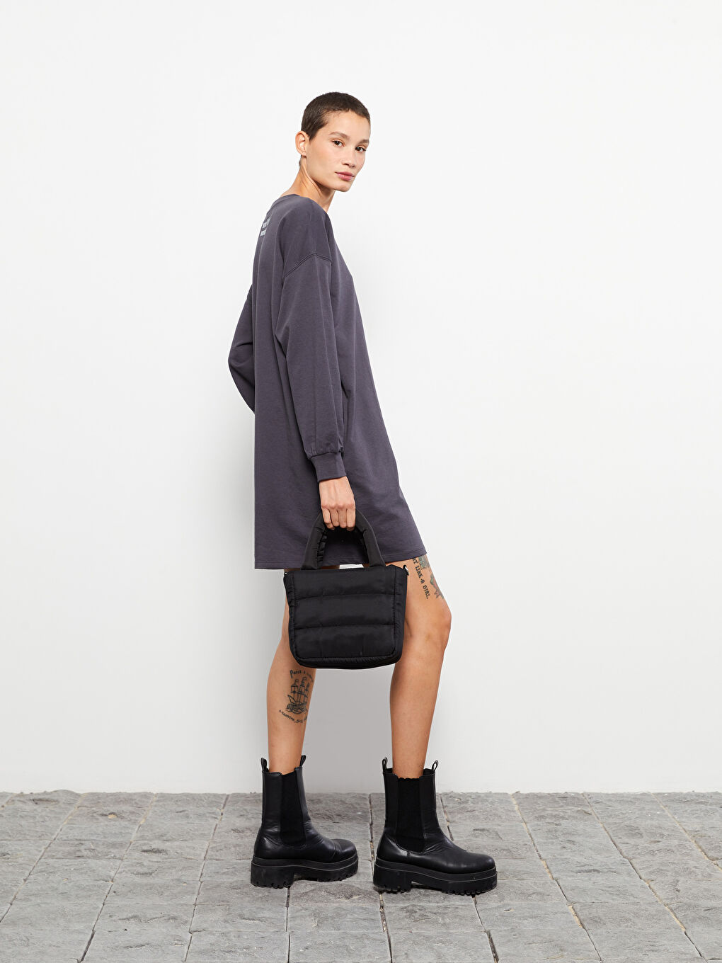 Siyah Paraşüt Kumaş Kadın Çapraz Çanta-1