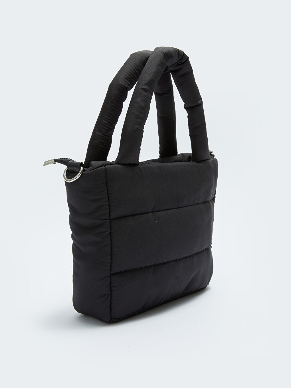 Siyah Paraşüt Kumaş Kadın Çapraz Çanta-5