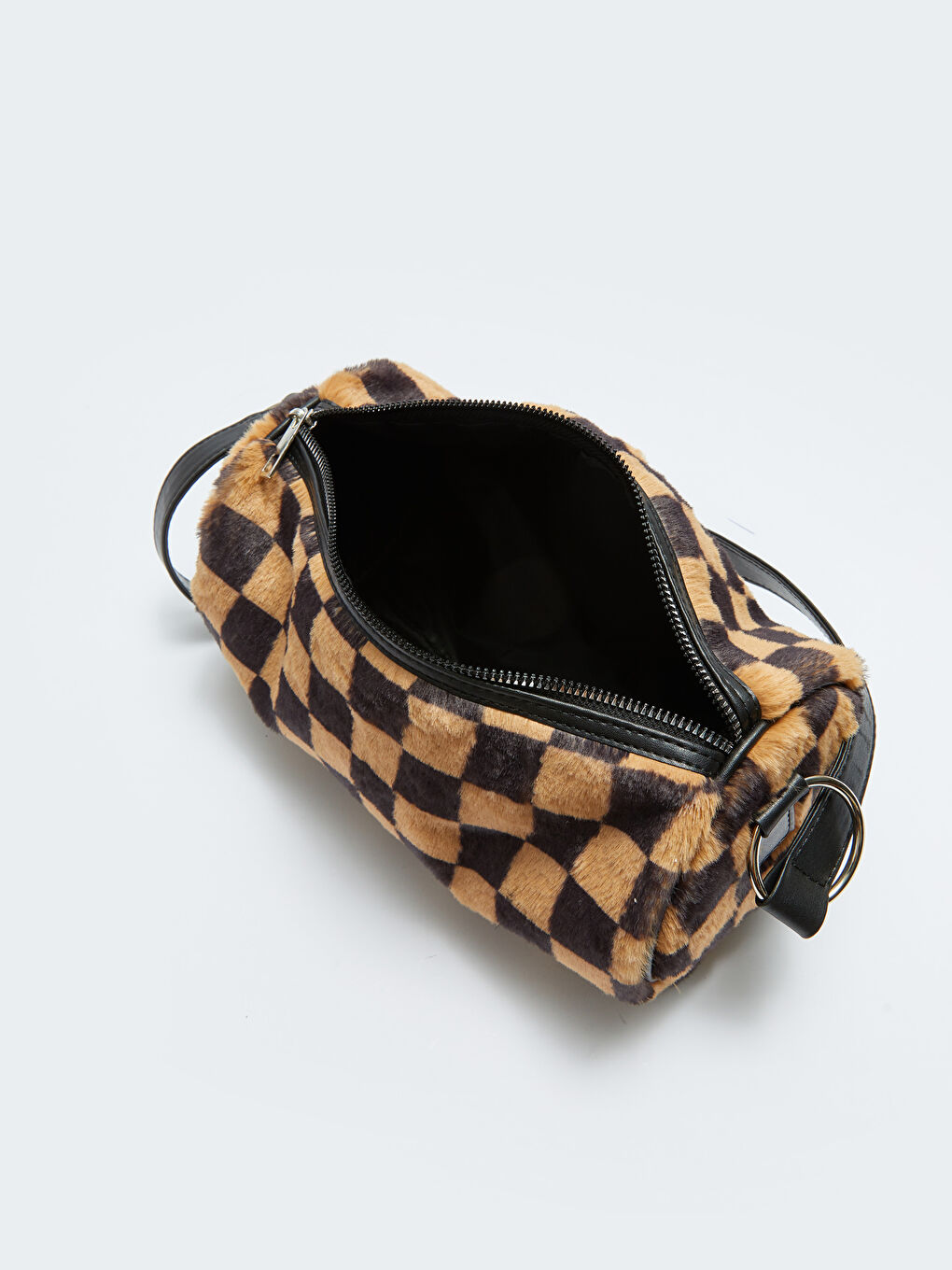 LCW ACCESSORIES Καρό Εκτυπωμένη Γυναικεία Τσάντα σε σχήμα Μπαγκέτα από Γούνα -W2GF89Z8-LQJ