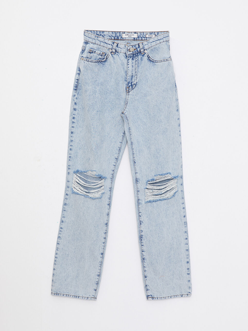 Hoch taillierte Jeans mit geradem Schnitt für Damen-5