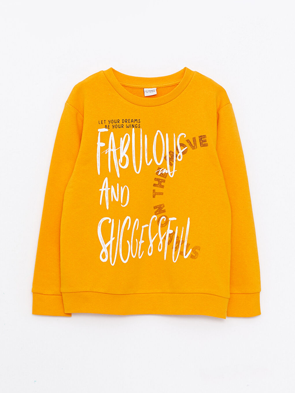 Turuncu Bisiklet Yaka Baskılı Uzun Kollu Erkek Çocuk Sweatshirt ve Eşofman Altı-1