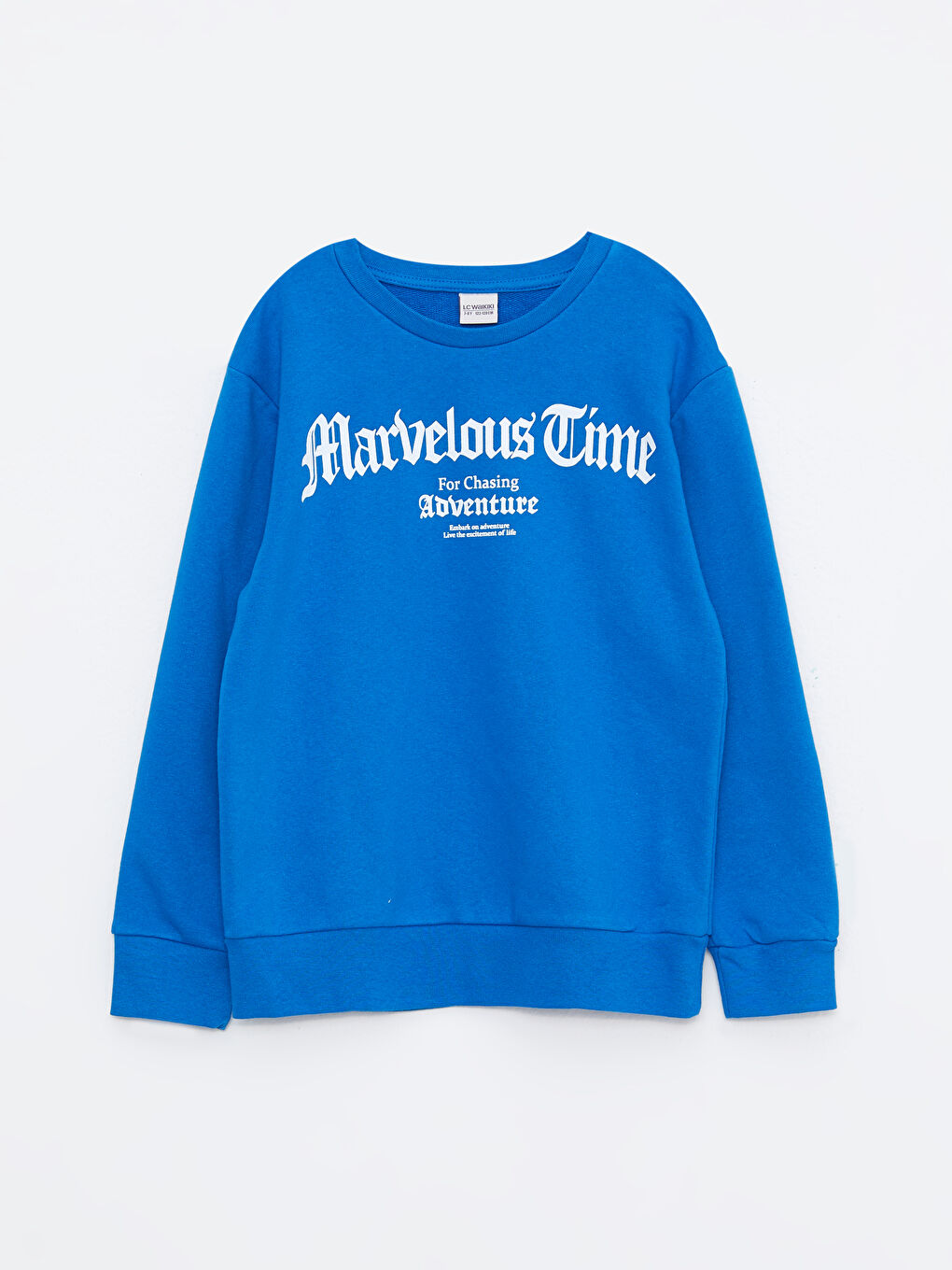 Mavi Bisiklet Yaka Baskılı Uzun Kollu Erkek Çocuk Sweatshirt ve Eşofman Altı-1