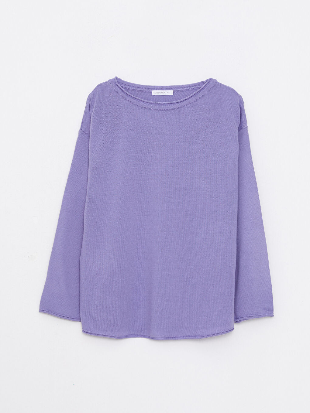Slash Neck Plain Long Sleeve Women's Knitwear Sweater-4