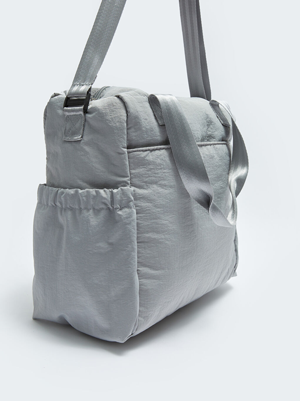 Gri Paraşüt Kumaş Kadın Spor Çantası-4
