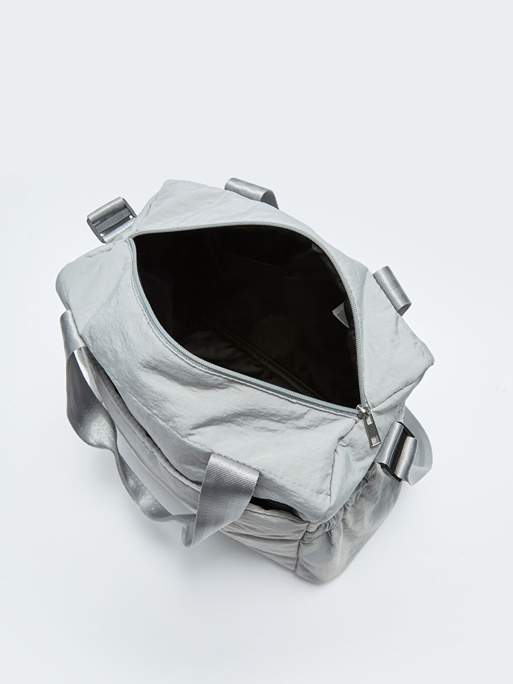 Gri Paraşüt Kumaş Kadın Spor Çantası-5