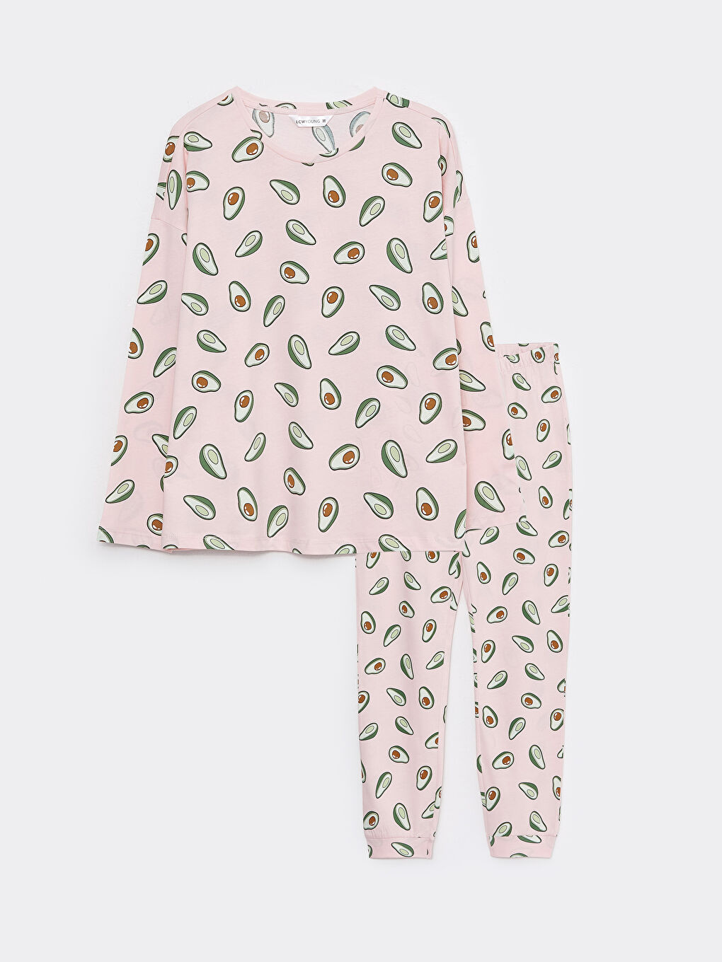 Crew Neck Printed Long Sleeve Women's Pyjama Set-5