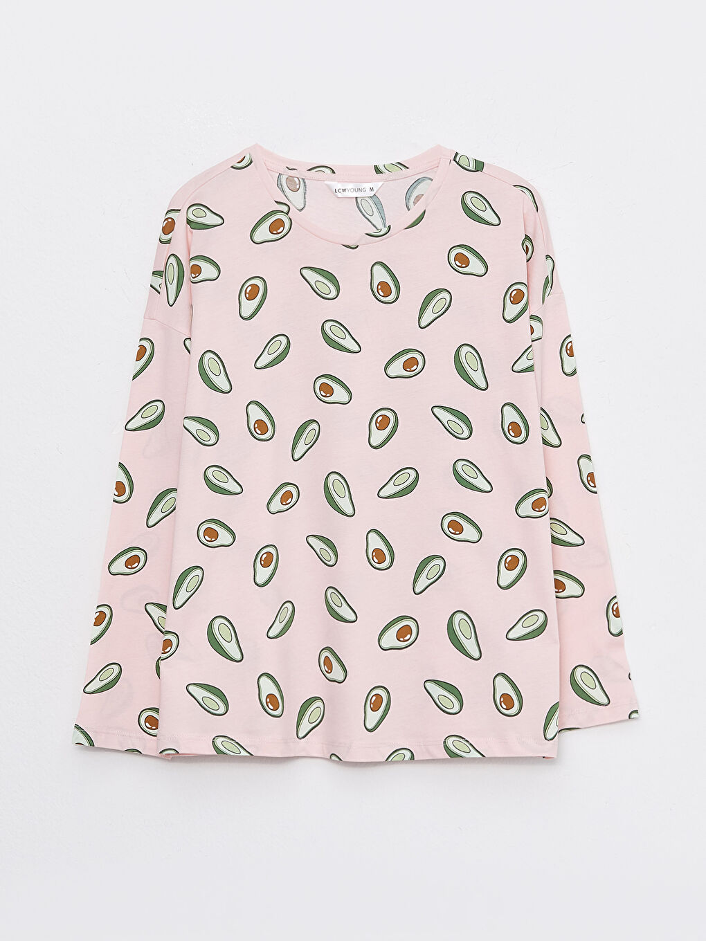 Crew Neck Printed Long Sleeve Women's Pyjama Set-6