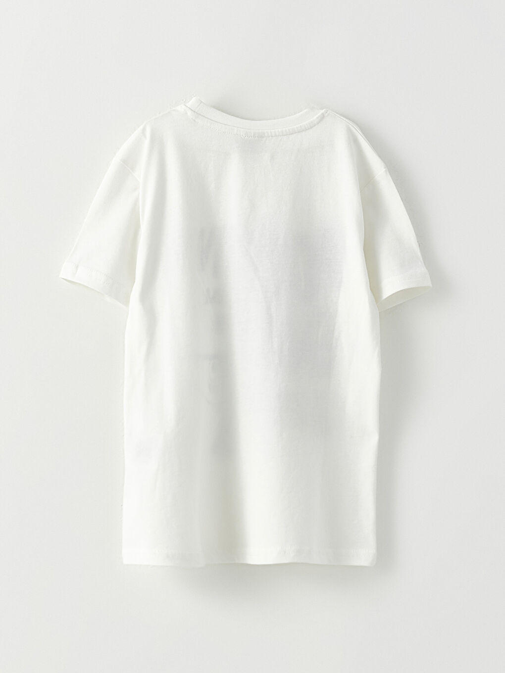 Ekru Bisiklet Yaka Baskılı Kısa Kollu Pamuklu Erkek Çocuk Tişört-1