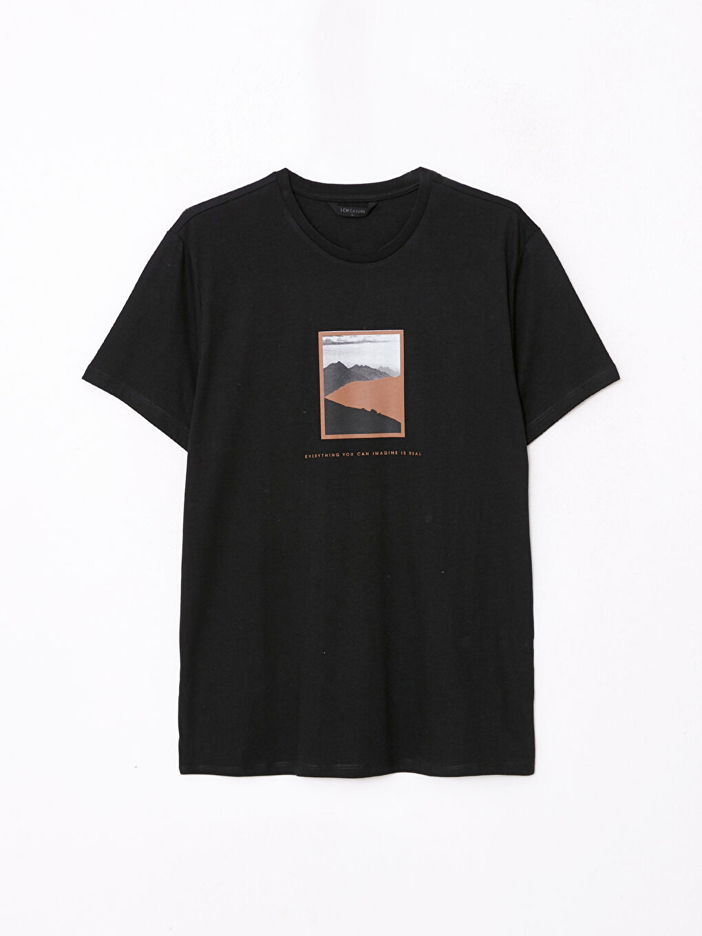 Crew Neck Short Sleeve Printed Combed Cotton Men's T-shirt-5