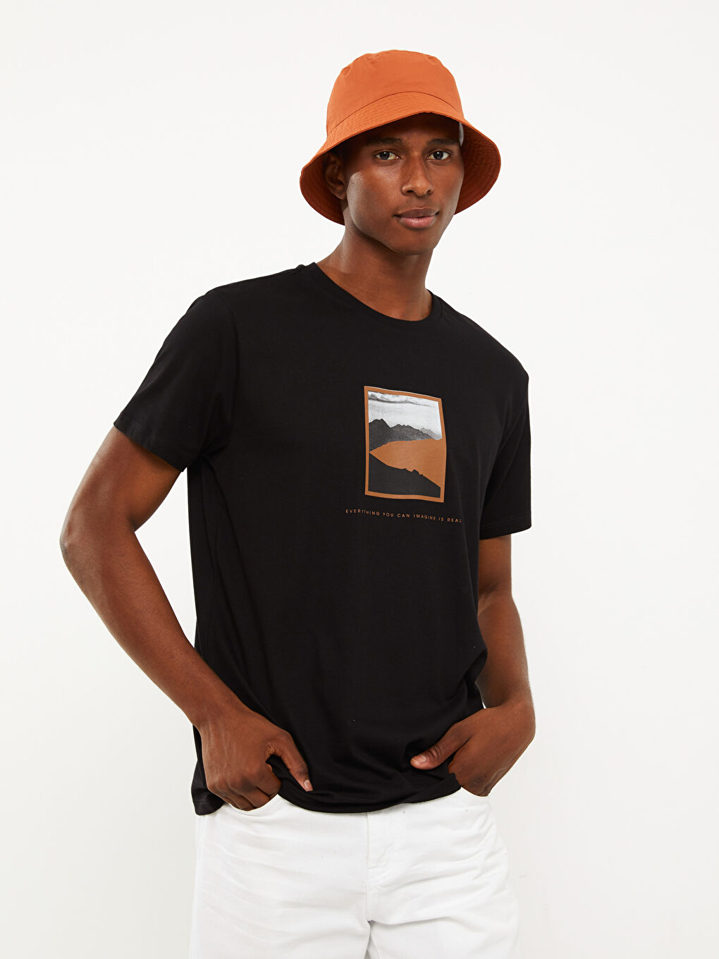 Crew Neck Short Sleeve Printed Combed Cotton Men's T-shirt-1