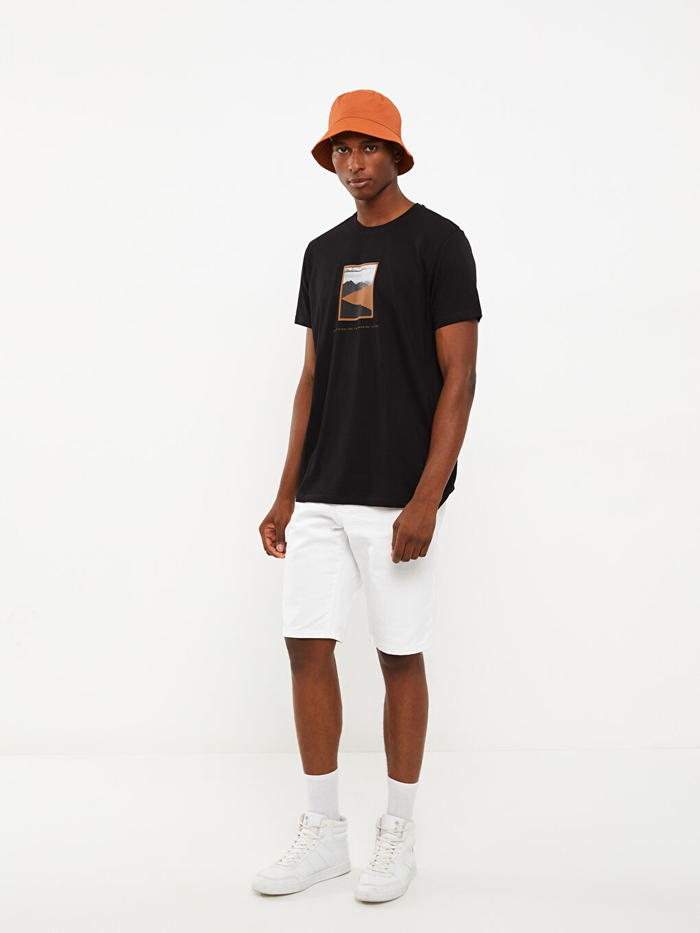 Crew Neck Short Sleeve Printed Combed Cotton Men's T-shirt-2