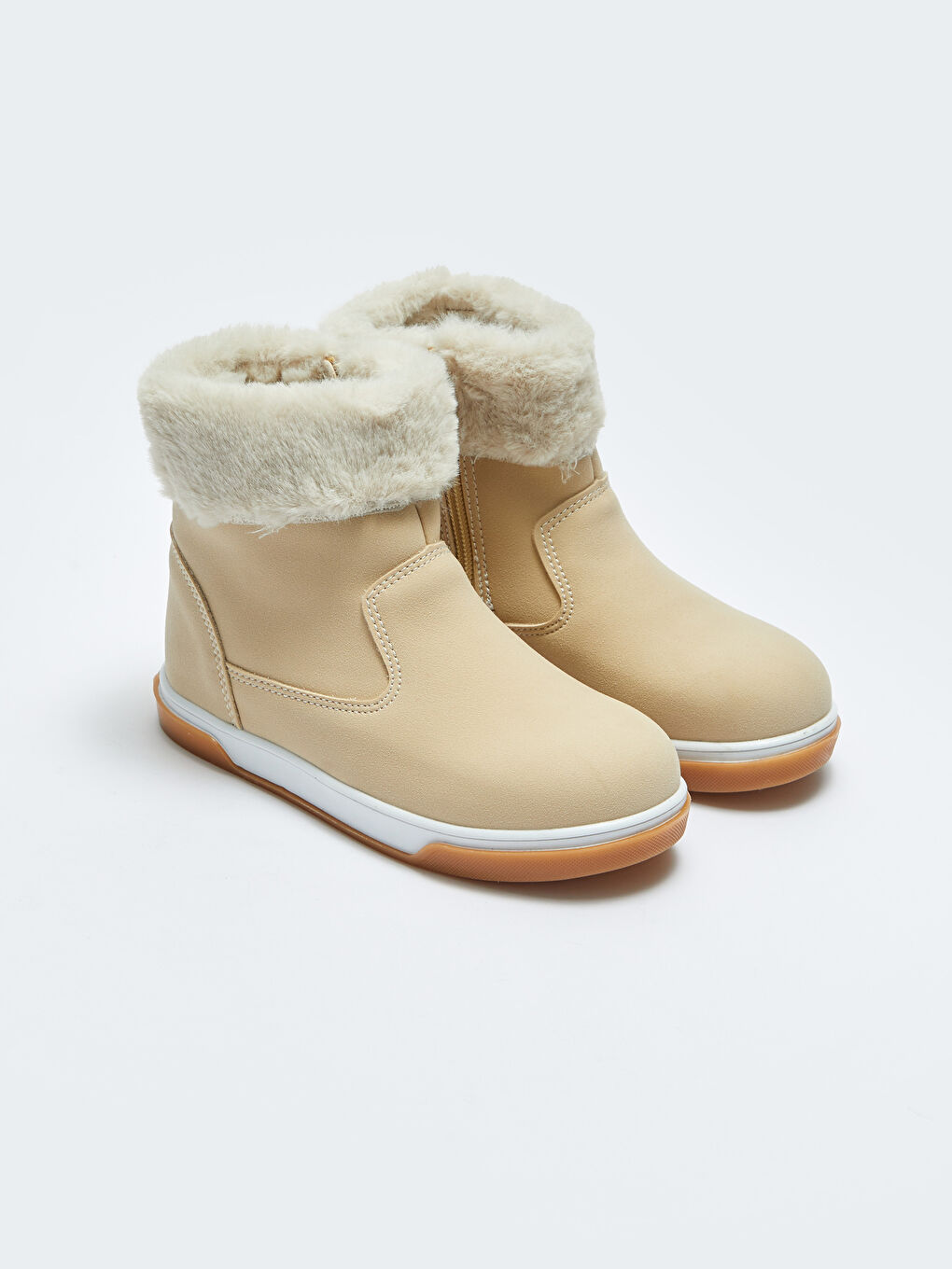 Faux Leather Zippered Girls' Boots