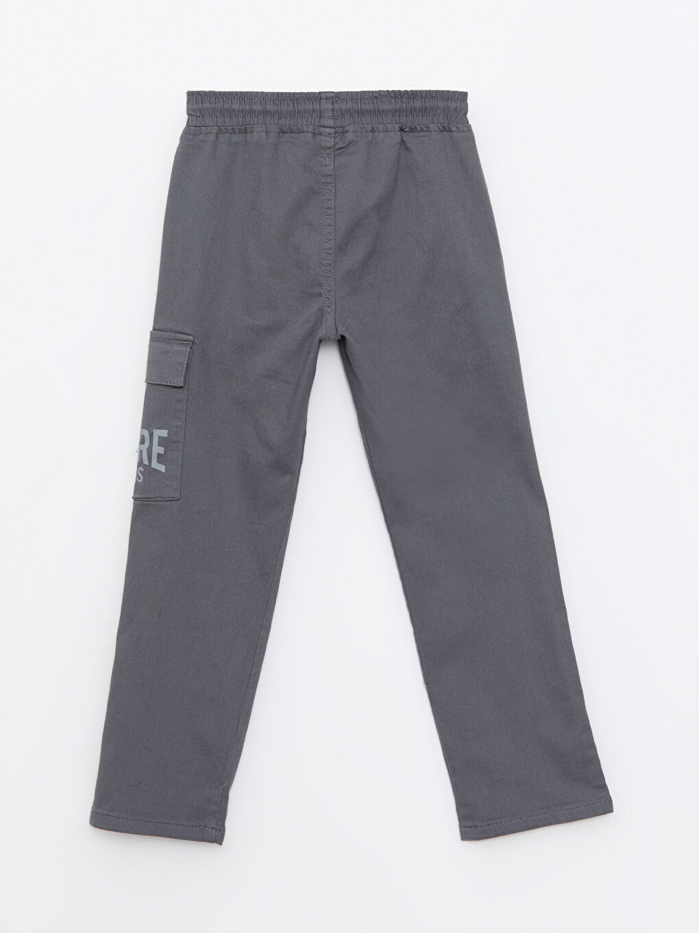 Gri Beli Lastikli Baskılı Erkek Çocuk Kargo Pantolon-1