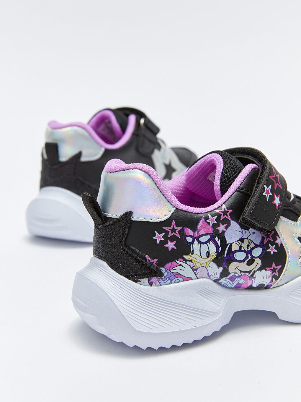 Siyah Minnie Mouse Lisanslı Cırt Cırtlı Kız Çocuk Spor Ayakkabı-4