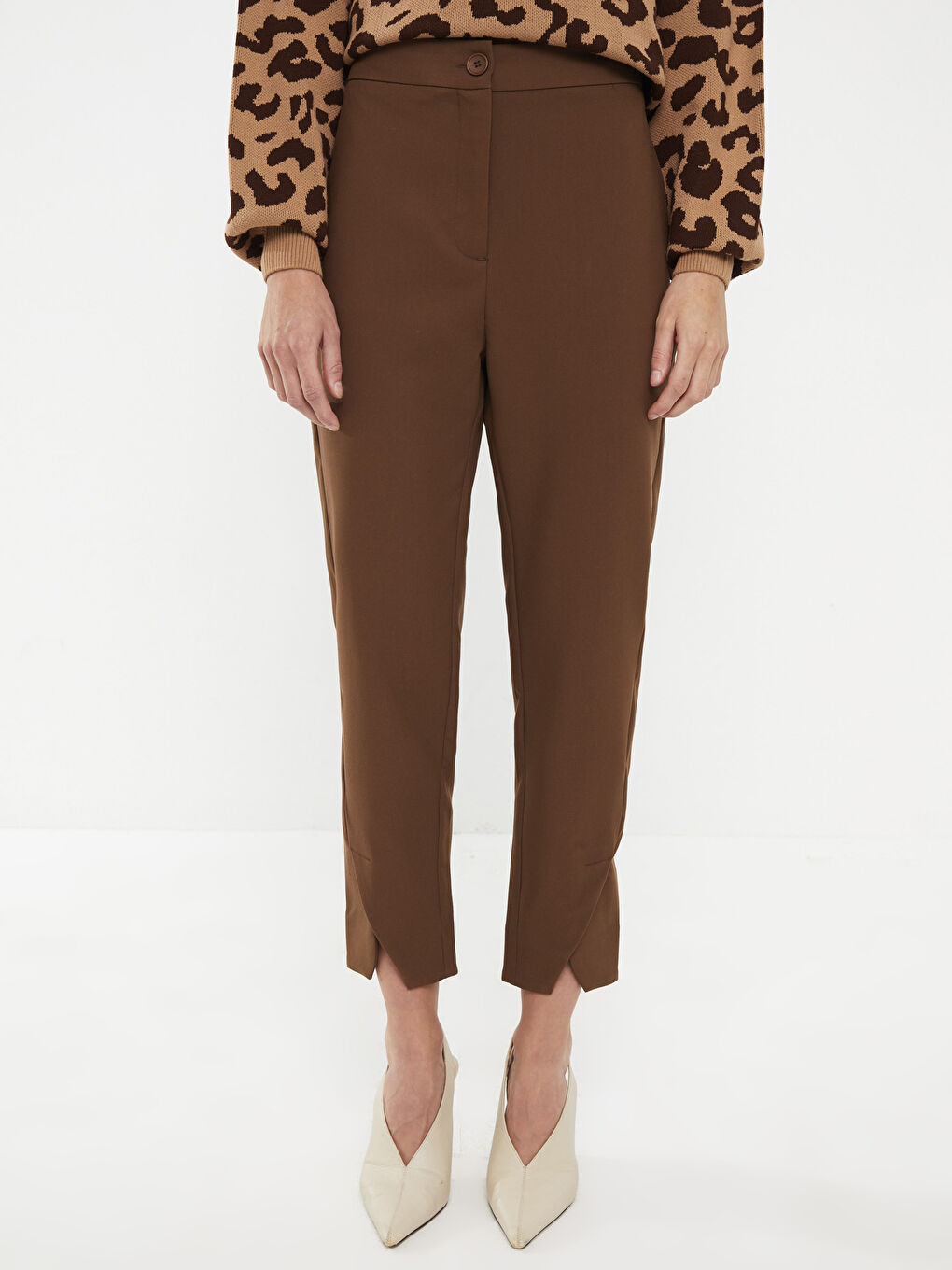 Women's Standard Fit Plain Trousers-2