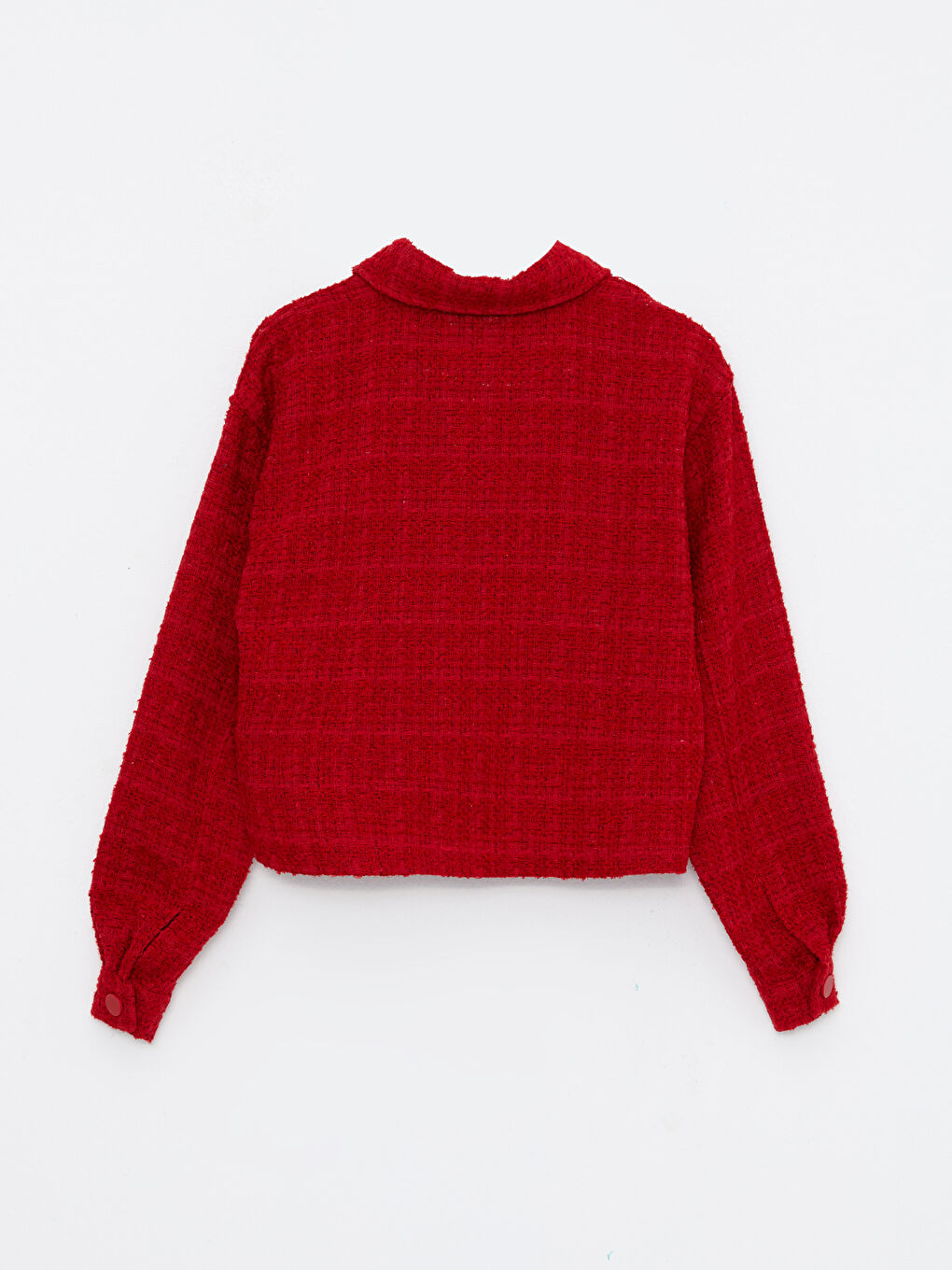 Shirt Neck Self Patterned Long Sleeve Women's Jacket-6