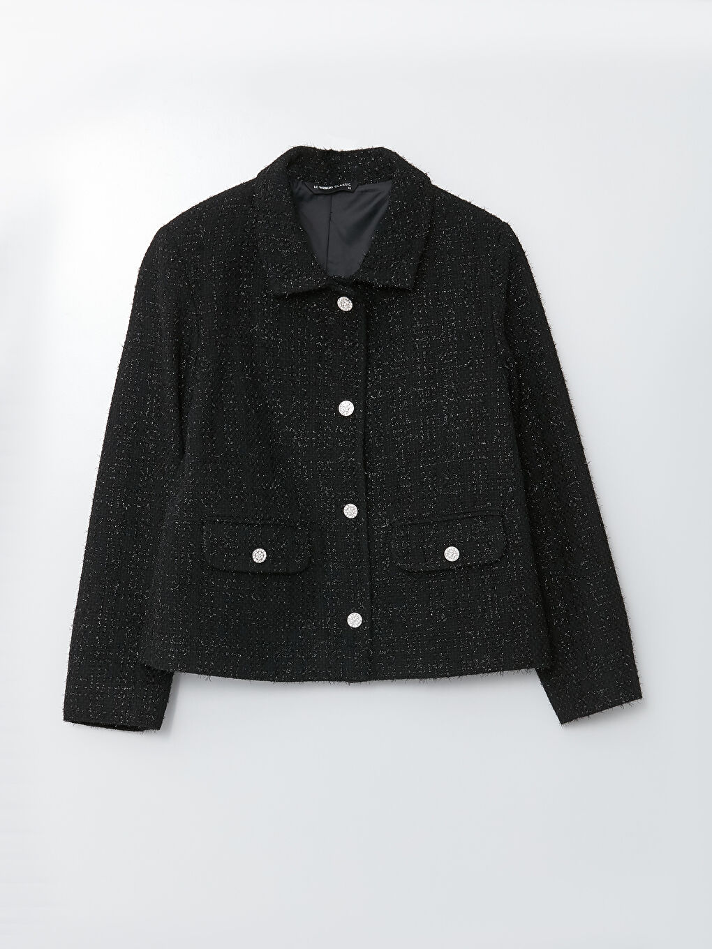 Shirt Neck Self Patterned Long Sleeve Women's Jacket-11