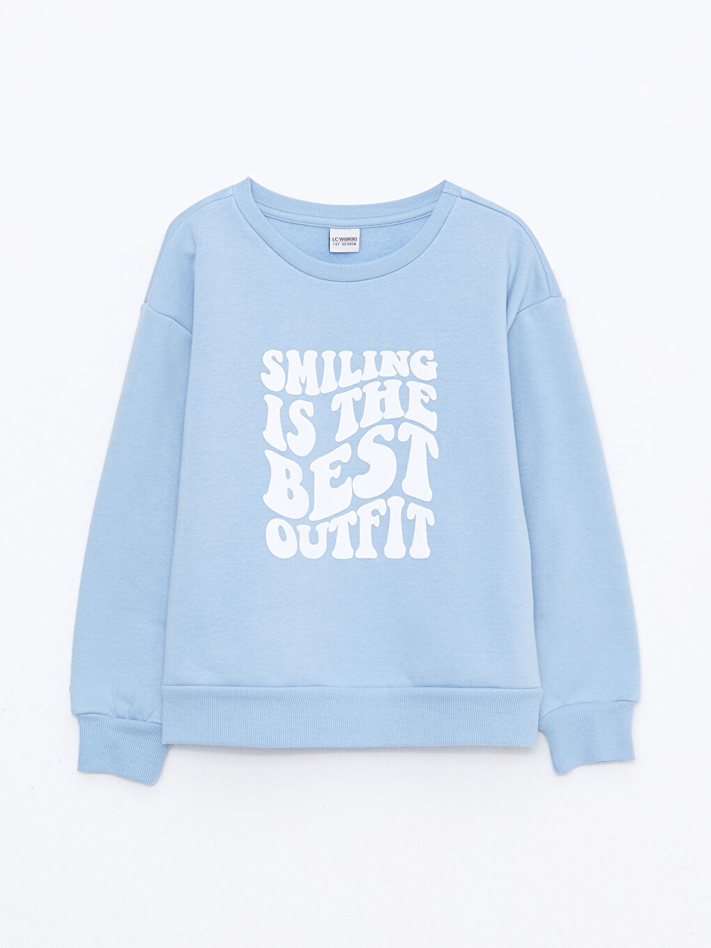 Свитшот с круглым вырезом, с принтом, с длинным рукавом, для девочек