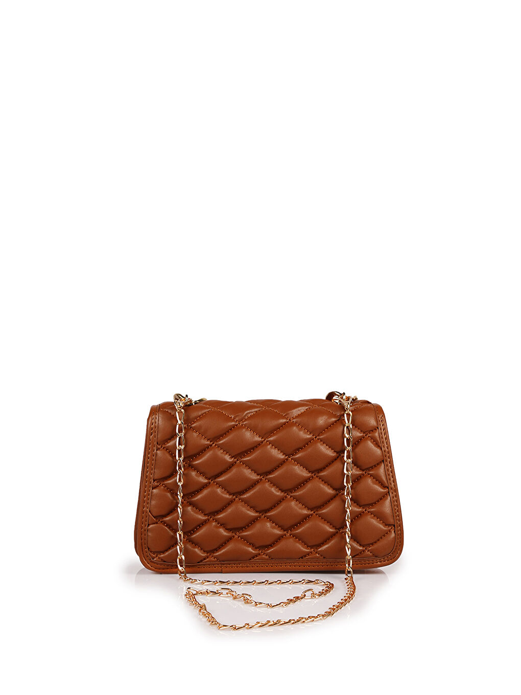 Kahverengi Kapitoneli Zincir Askılı Kadın Omuz Çantası-2