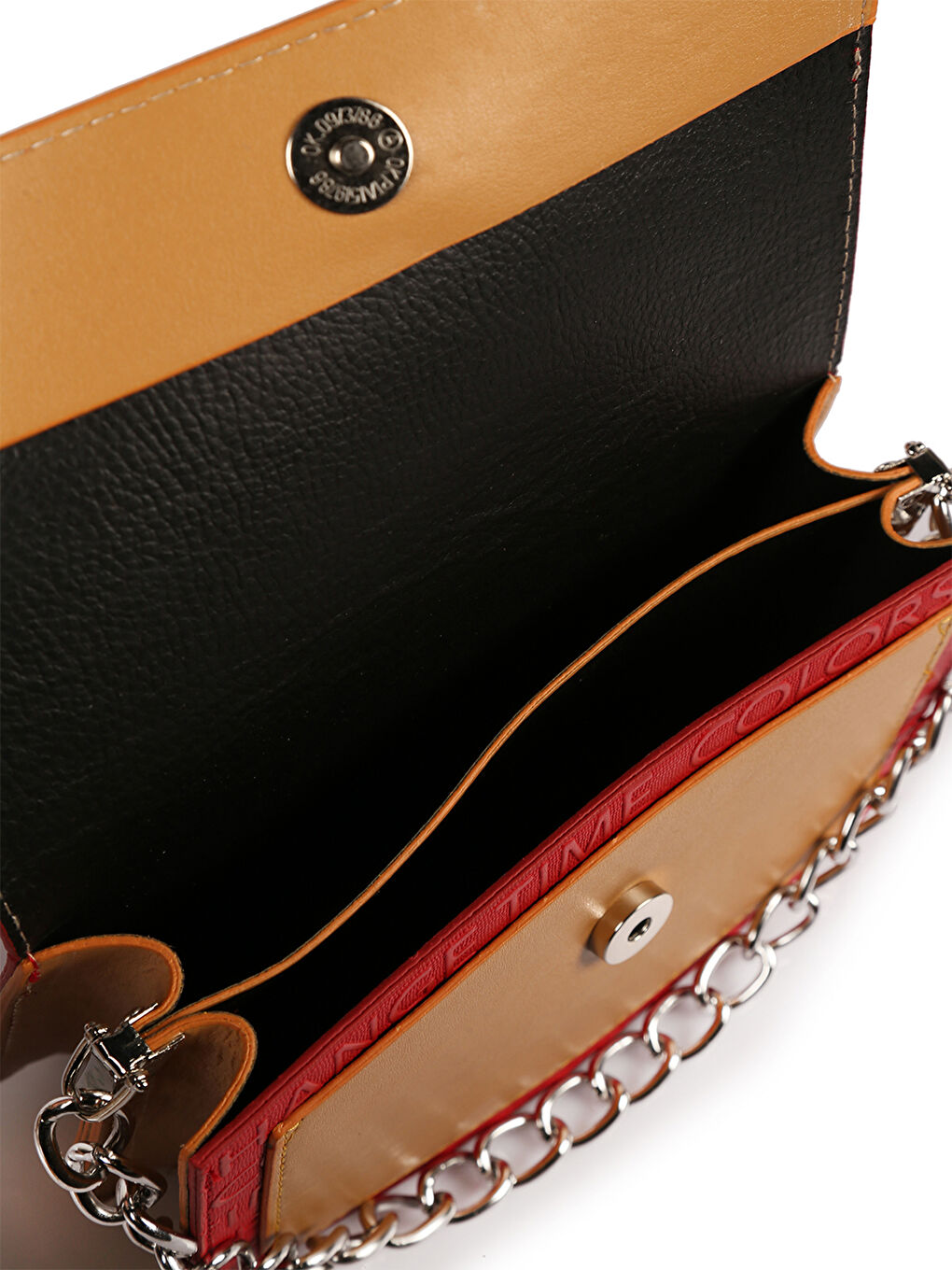 Kırmızı Desenli Zincir Askılı Kadın Omuz Çantası-3