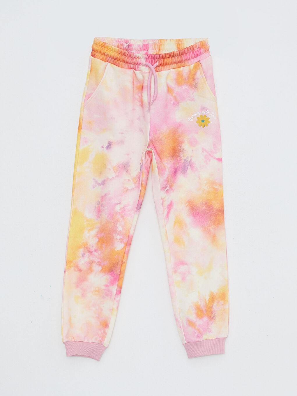 Pantaloni de Trening Jogger Fată cu Model Batik și Talie Elastică-2