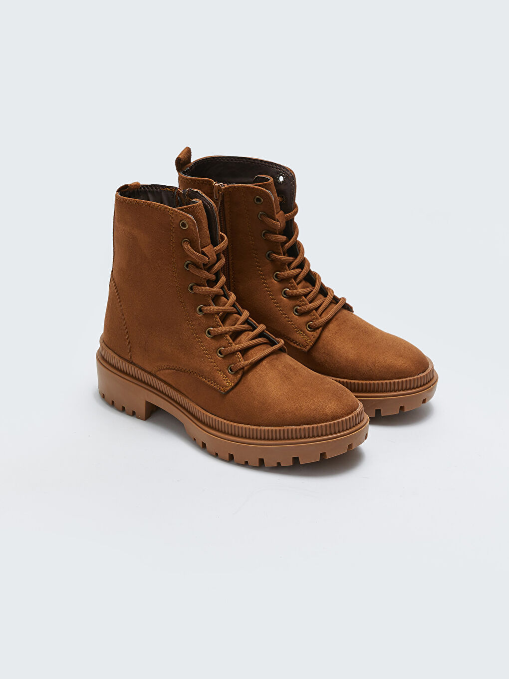 Kahverengi Kadın Süet Bağcıklı Bot