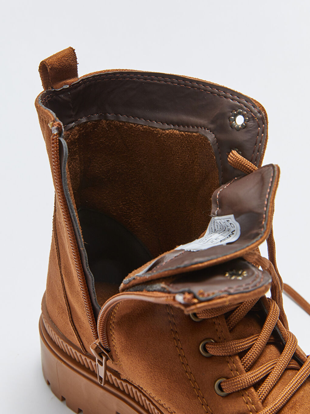 Kahverengi Kadın Süet Bağcıklı Bot-6