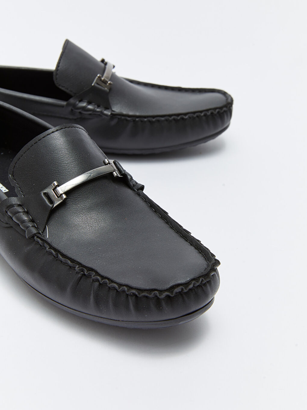 Siyah Deri Görünümlü Erkek Loafer Ayakkabı-2