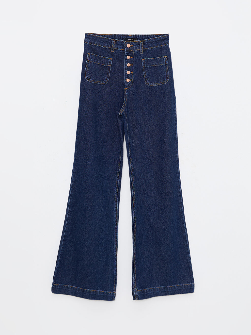 Mavi Kadın Yüksek Bel Wideleg Düz Jean Pantolon-5