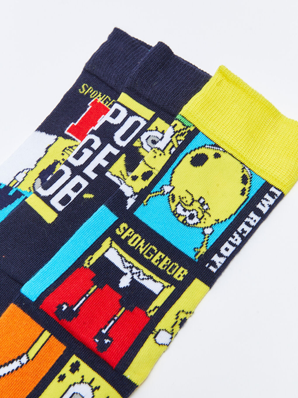 Karışık Sünger Bob Baskılı Erkek Soket Çorap 3'lü-3