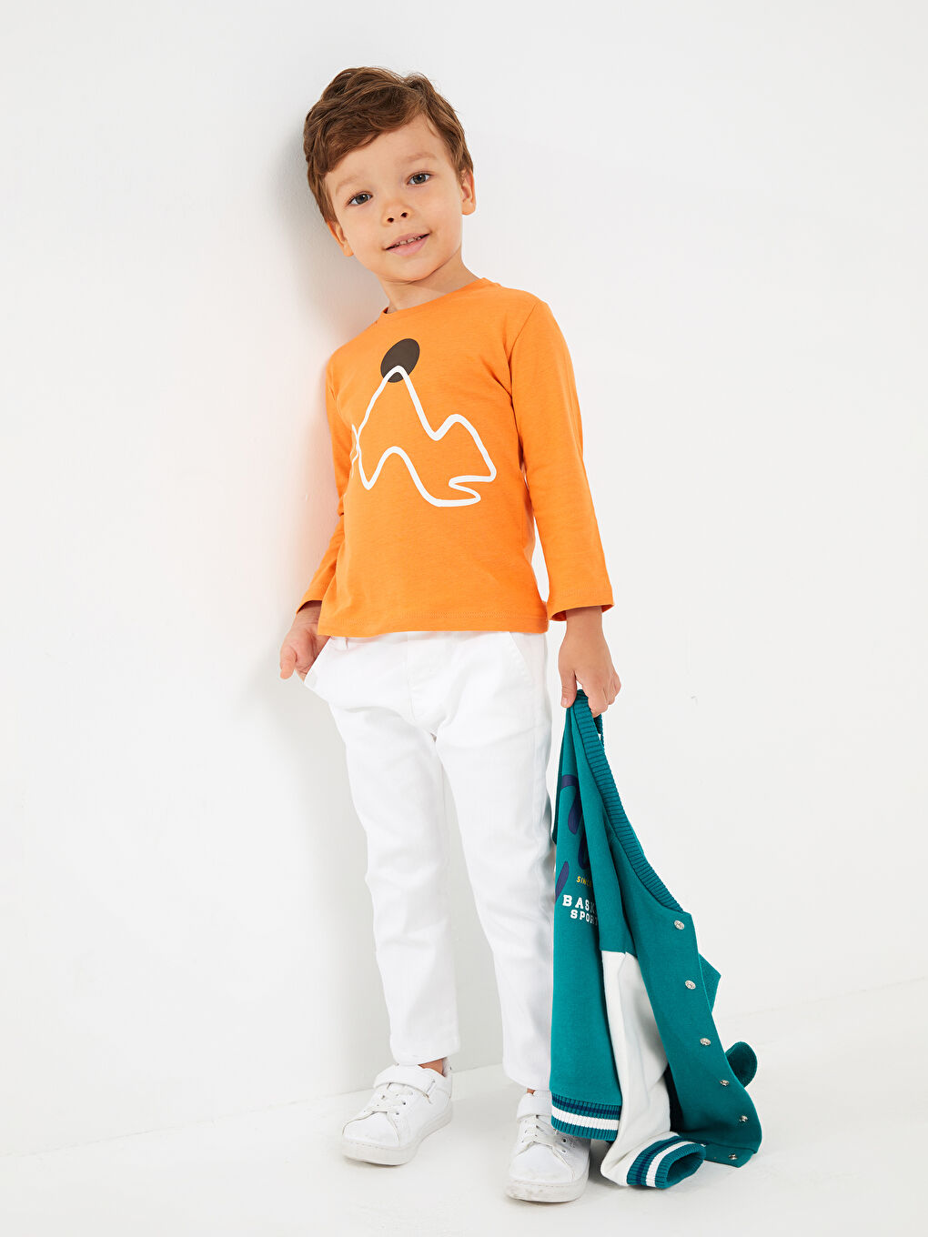 Beyaz Basic Erkek Bebek Pantolon-1