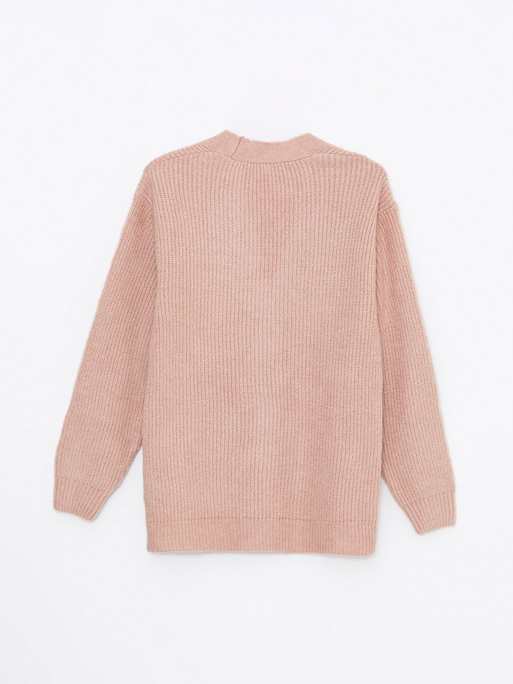 Kahverengi V Yaka Düz Uzun Kollu Hamile Triko Hırka-6