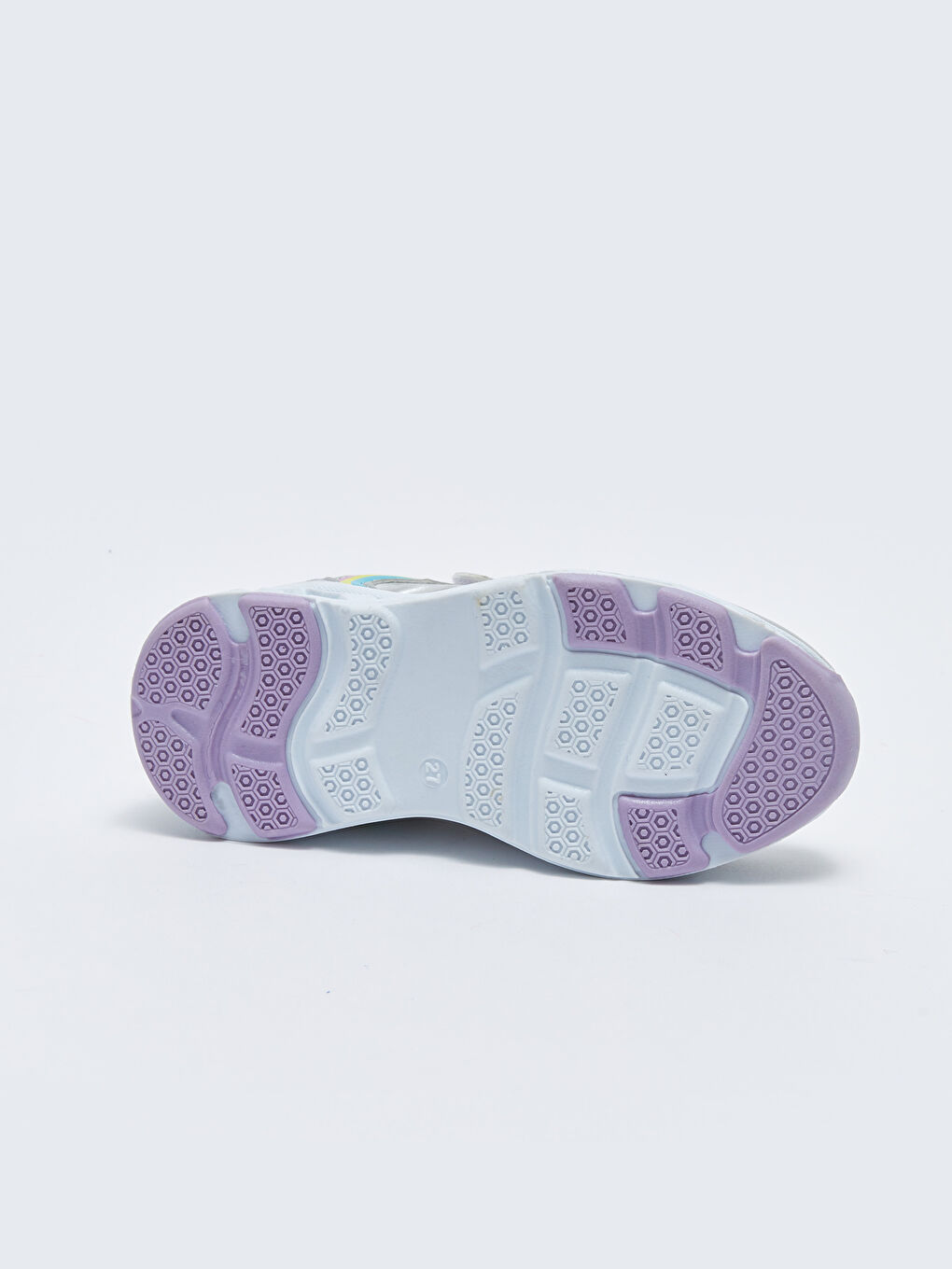 Gri Tabanı Işıklı Bağcık ve Cırt Cırtlı Kız Bebek Spor Ayakkabı-4