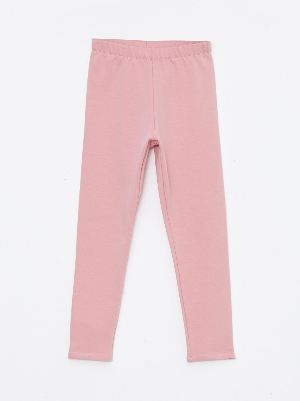LCW Kids Pembe Beli Lastikli Basic Polar Astarlı Kız Çocuk Uzun Tayt - 1