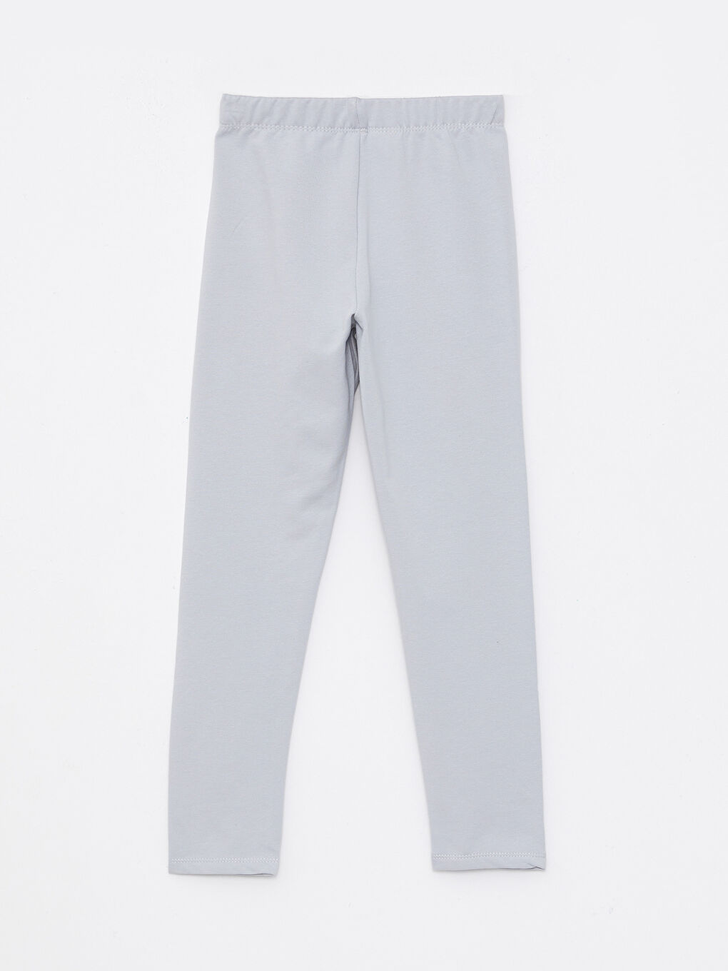 Gri Beli Lastikli Basic Polar Astarlı Kız Çocuk Uzun Tayt-1