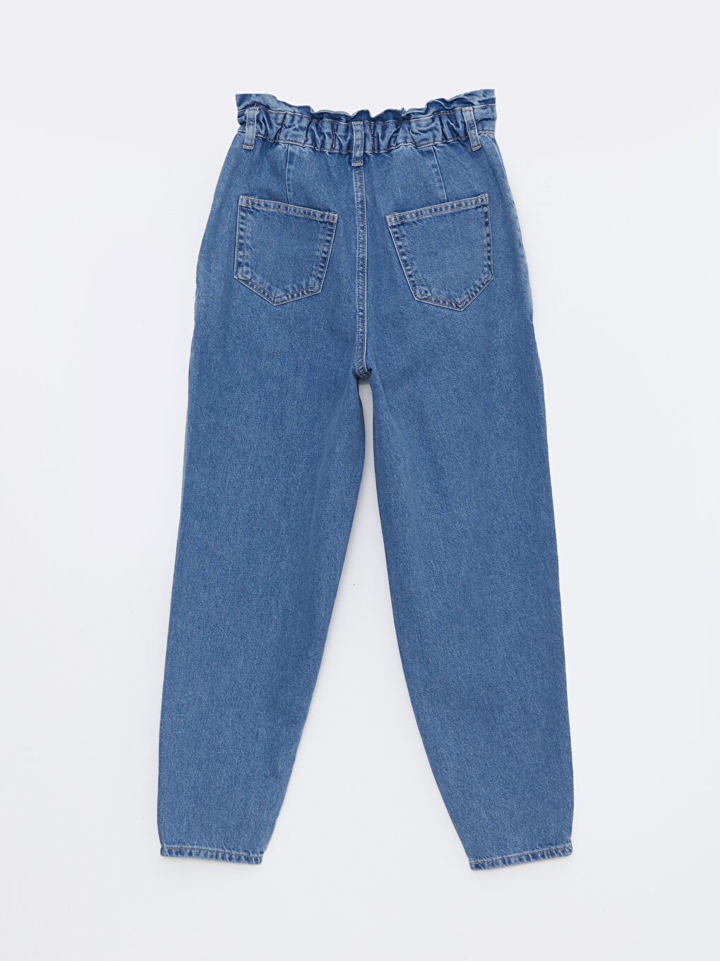 İndigo Yüksek Bel Slouchy Kadın Jean Pantolon-3