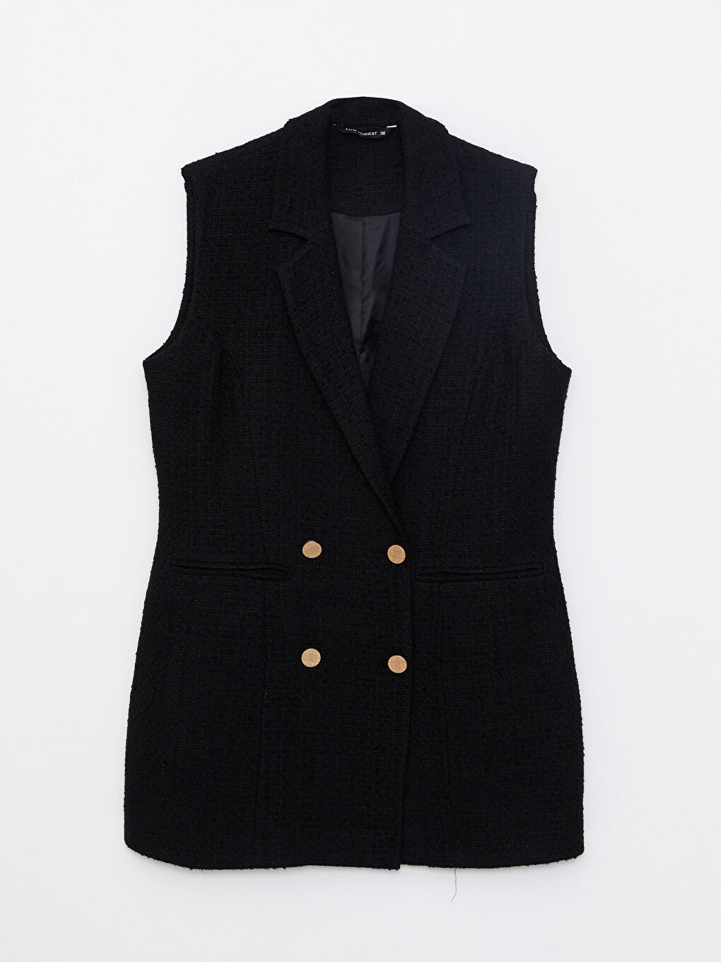 Siyah Ceket Yaka Kadın Tüvit Yelek-6