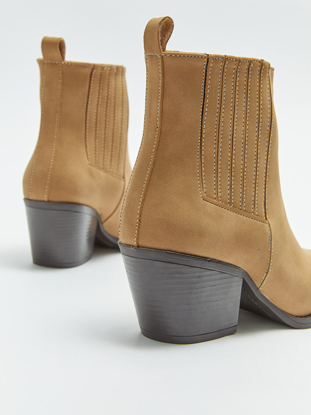 Kahverengi Yanları Lastik Detaylı Kadın Bot-4