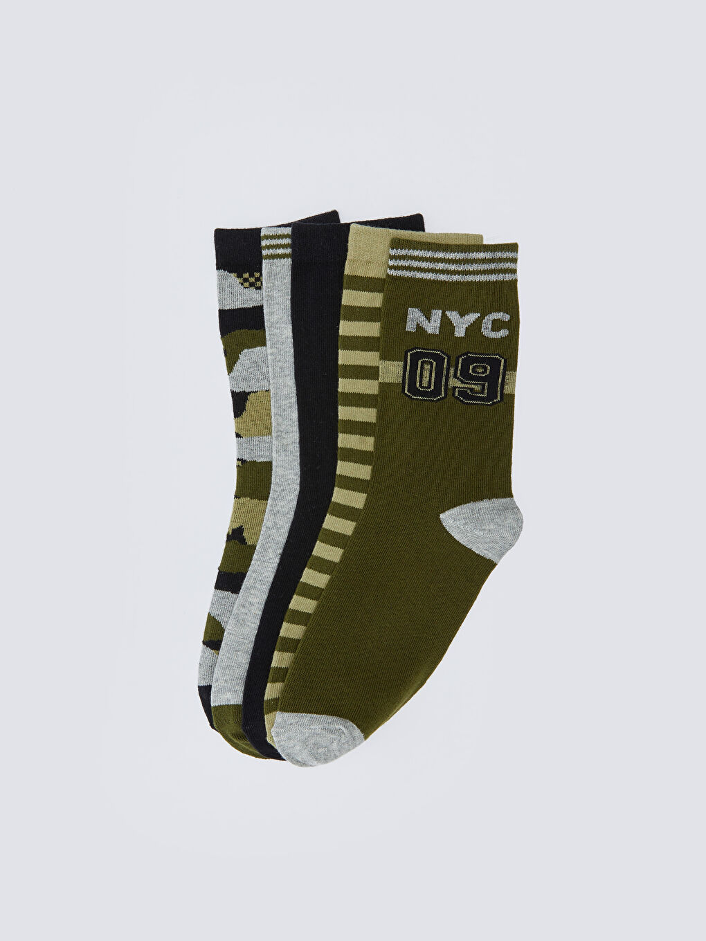 LCW Kids Patterned Boys' Ankle Socks 5 Pack -W2GM78Z4-K00