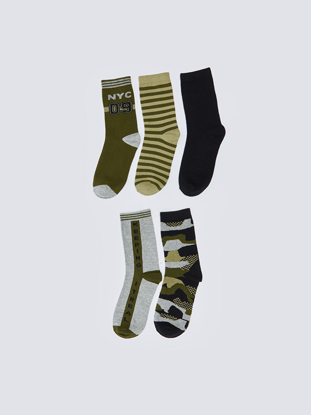 LCW Kids Patterned Boys' Ankle Socks 5 Pack -W2GM78Z4-K00
