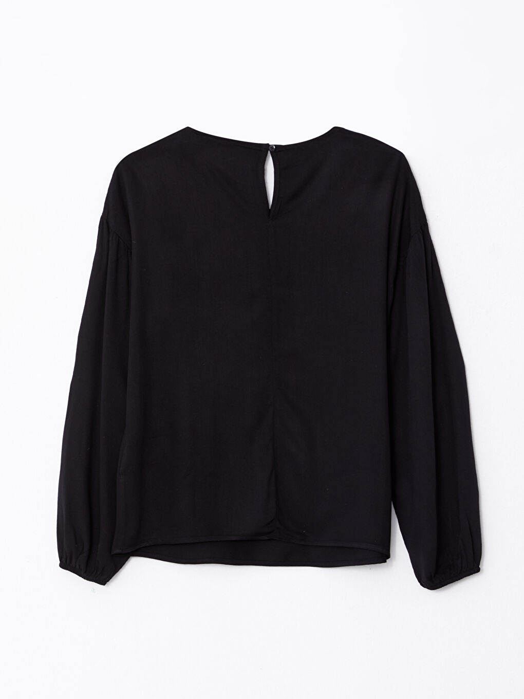 Blouse Droite à Manches Longues en Viscose pour Femmes Col Rond-6