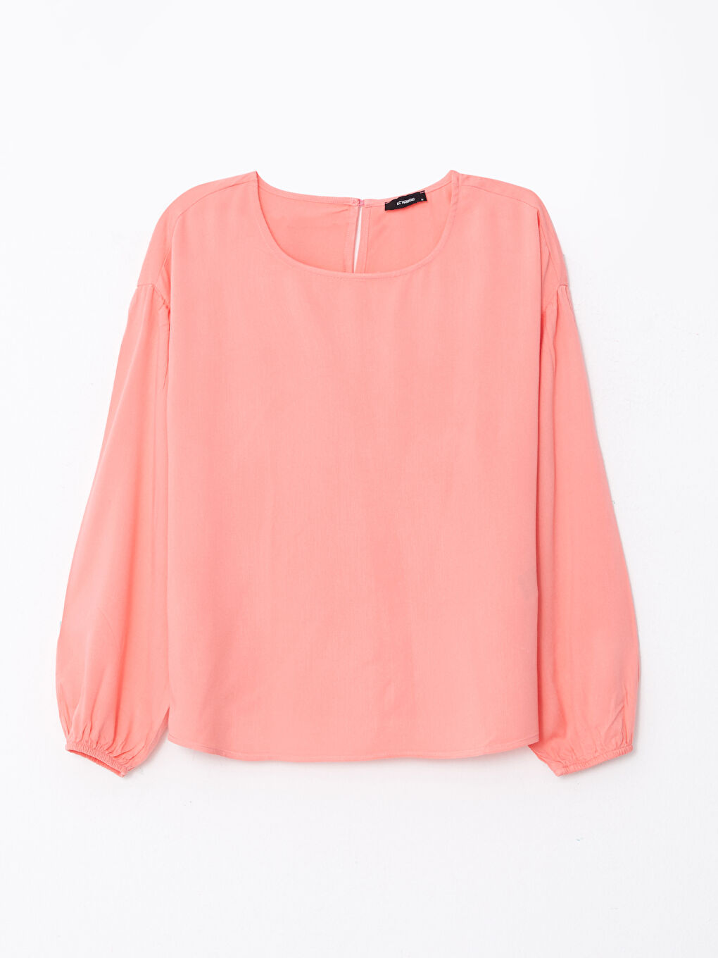 Mercan Bisiklet Yaka Düz Uzun Kollu Viskon Kadın Bluz-10