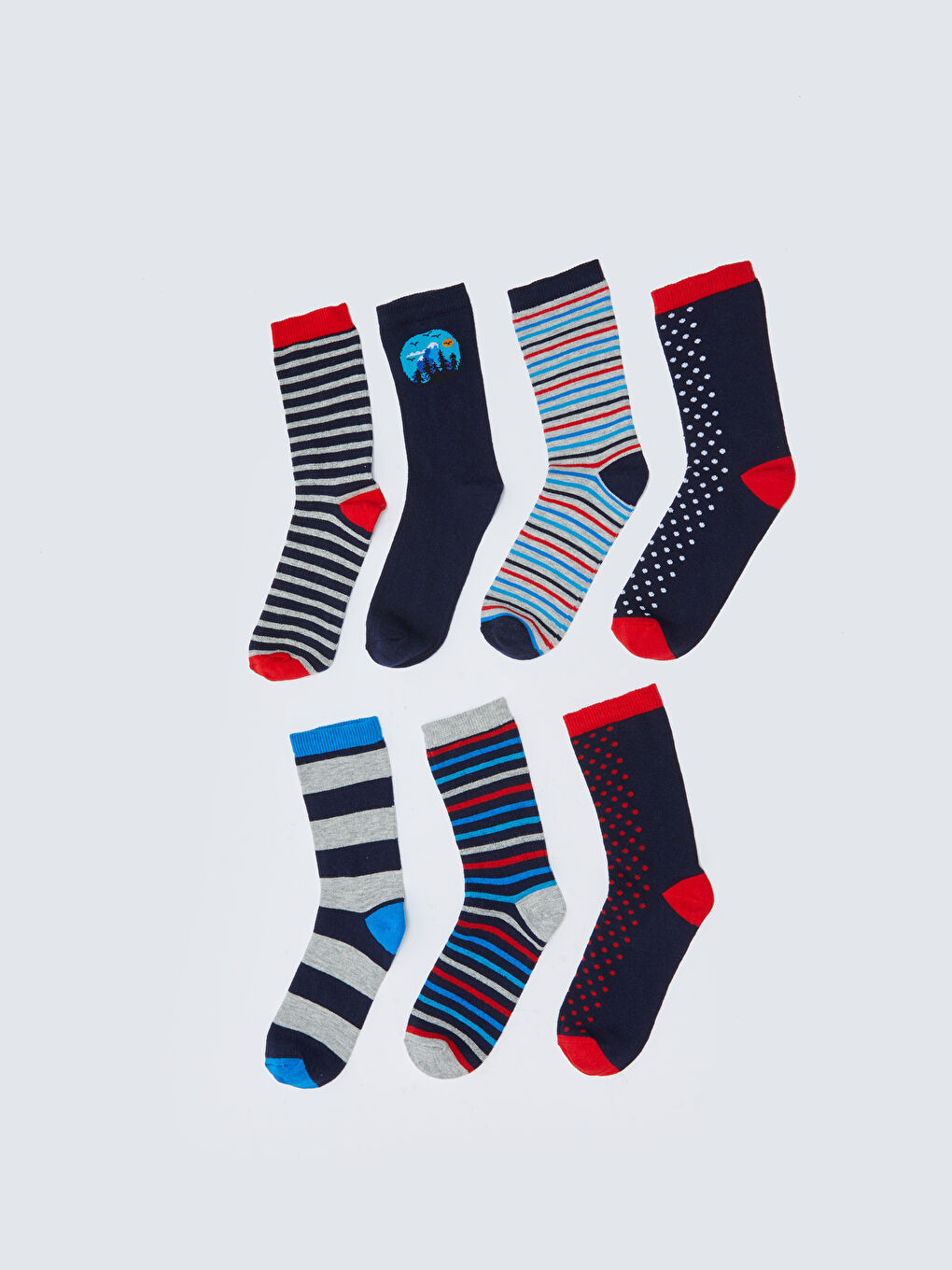 LCW Kids Patterned Boys' Ankle Socks 7 Pack -W2GM96Z4-K00