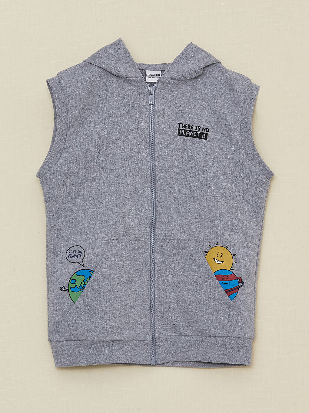LC Waikiki Hooded Printed Boy Vest -W2GN20Z4-LAK