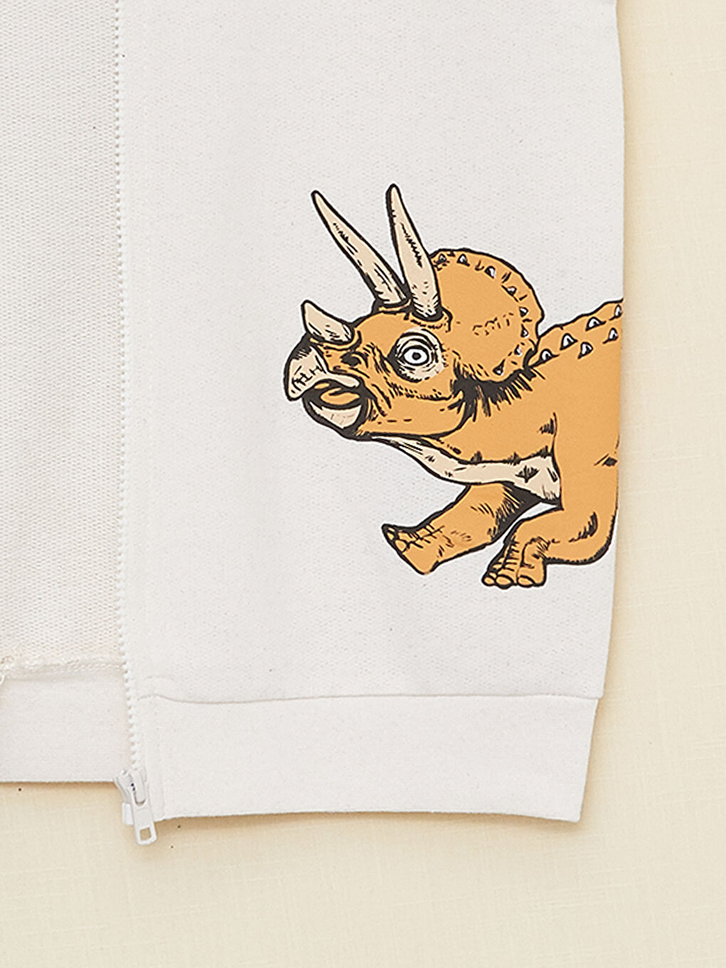 Bej Kapüşonlu Baskılı Erkek Çocuk Yelek-2