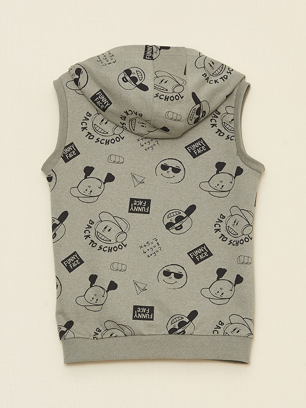 Hooded Printed Boy Vest-1