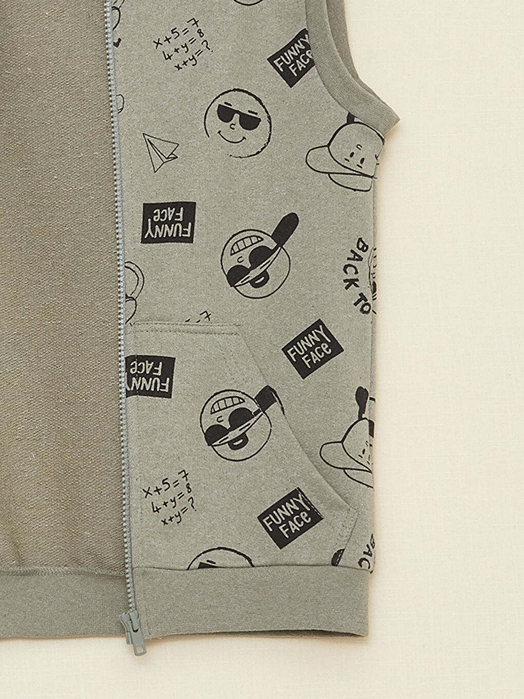 Hooded Printed Boy Vest-2