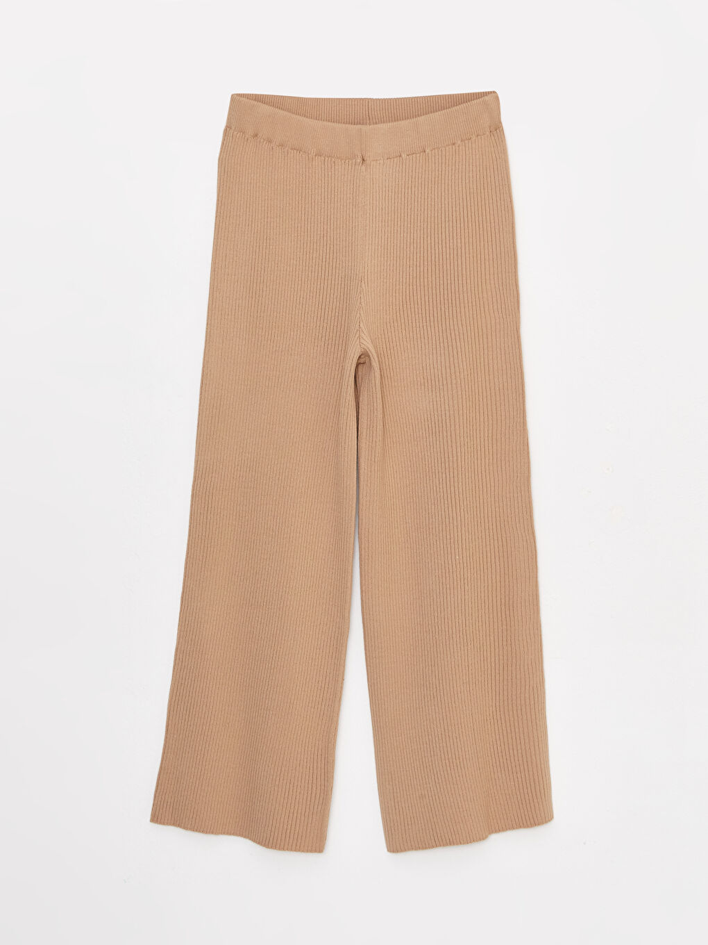 Women's Elasticated Waist Plain Knitwear Trousers-5