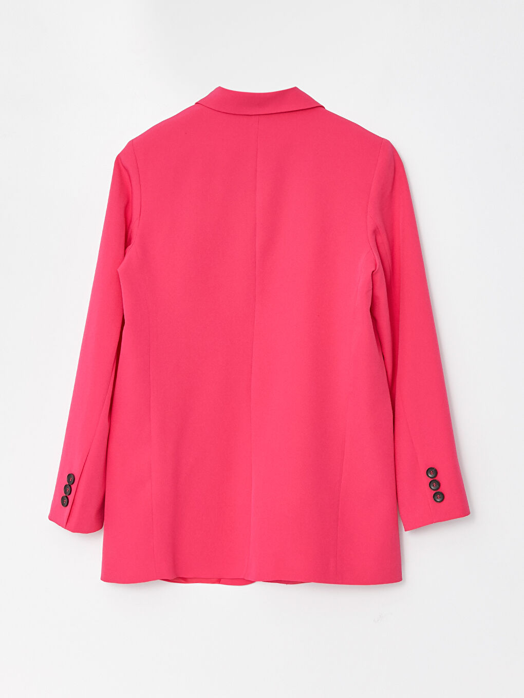 Fuşya Düz Uzun Kollu Kadın Blazer Ceket-5