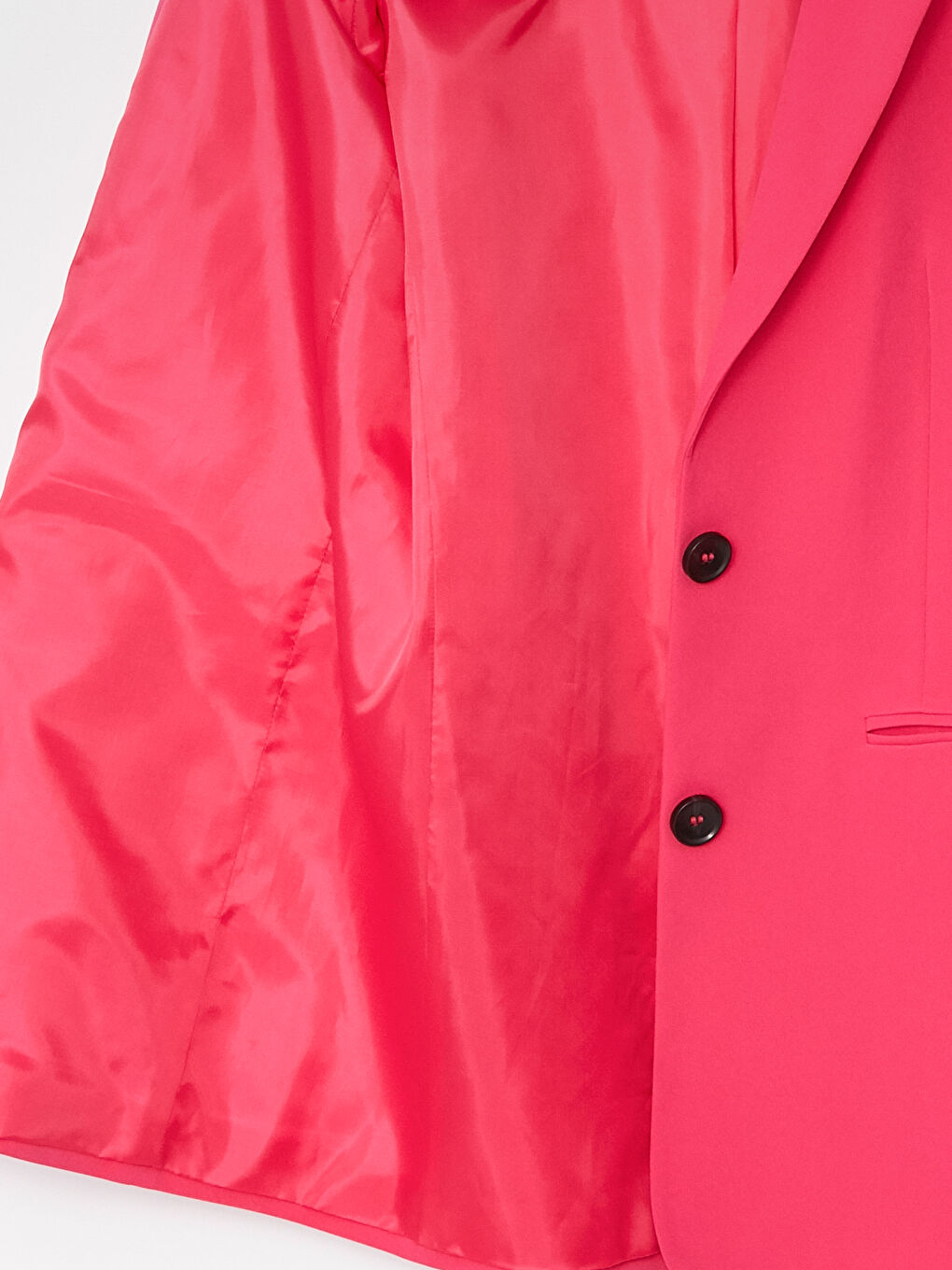 Fuşya Düz Uzun Kollu Kadın Blazer Ceket-6
